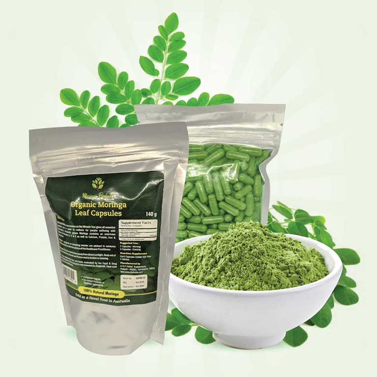 Organic Moringa Powder Veggie Capsules